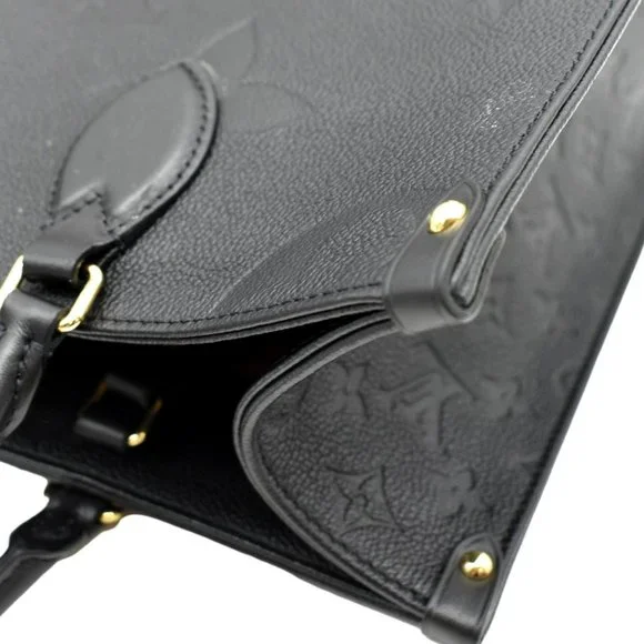 LOUIS VUITTON  Onthego MM Giant Monogram Empreinte Leather Tote Bag Black - Picture 7 of 12